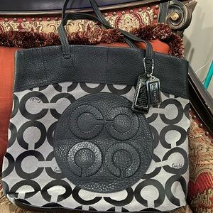 Coach Black Grey Shoulder Bag - Gorgeous, Coach,